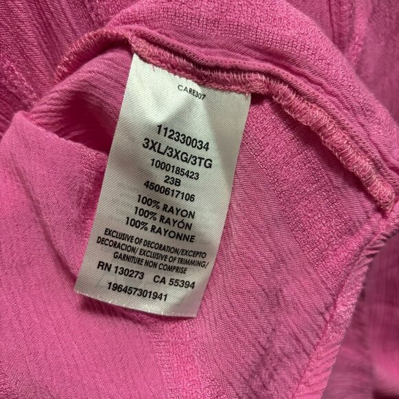 Wrangler Retro Women's Pink Lace Trim Tank Top 3XL 100% Rayon - Picture 7 of 7